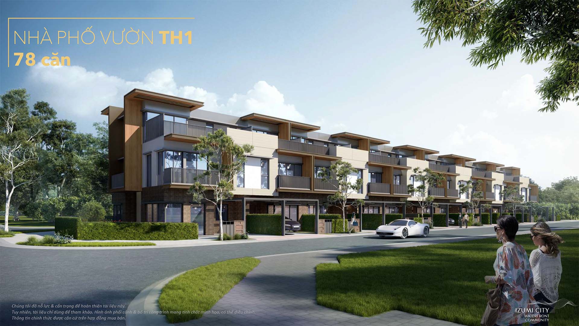 Phối cảnh dãy nhà phố vườn TH1 Izumi City, 78 căn