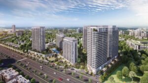 Phối cảnh cụm tòa căn hộ Ansana by Kita bên đại lộ