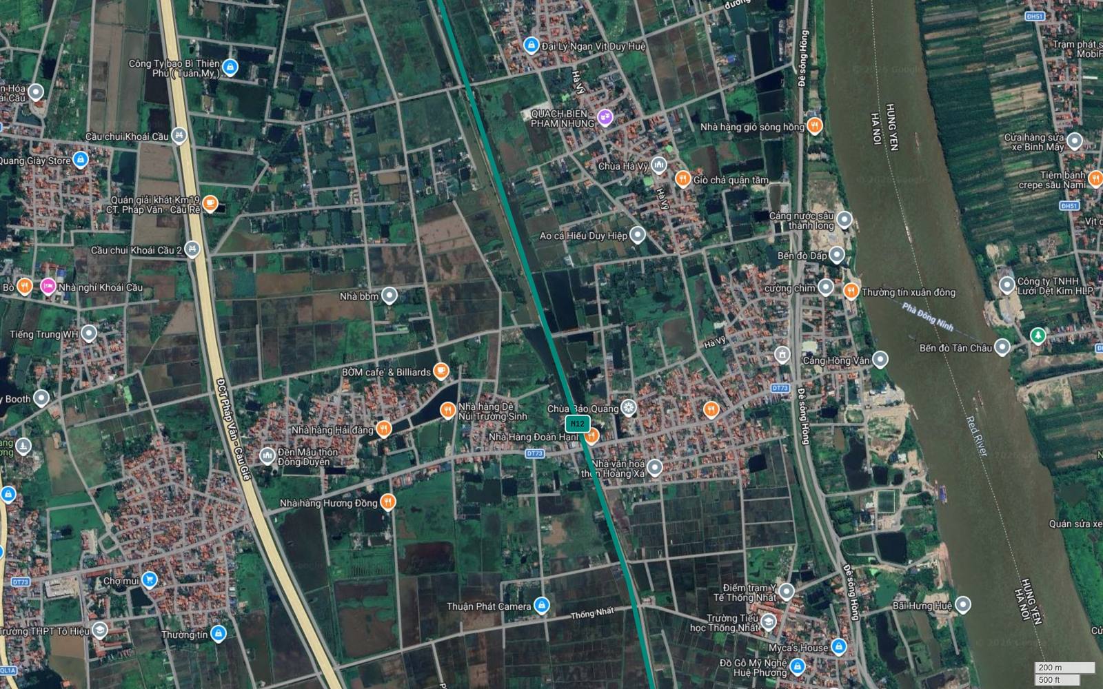 Tuyến metro số 12 Hà Nội cắt đường tỉnh ĐT73 tại Hoàng Xá, trục nối cao tốc với Cảng Hồng Vân và đê sông Hồng