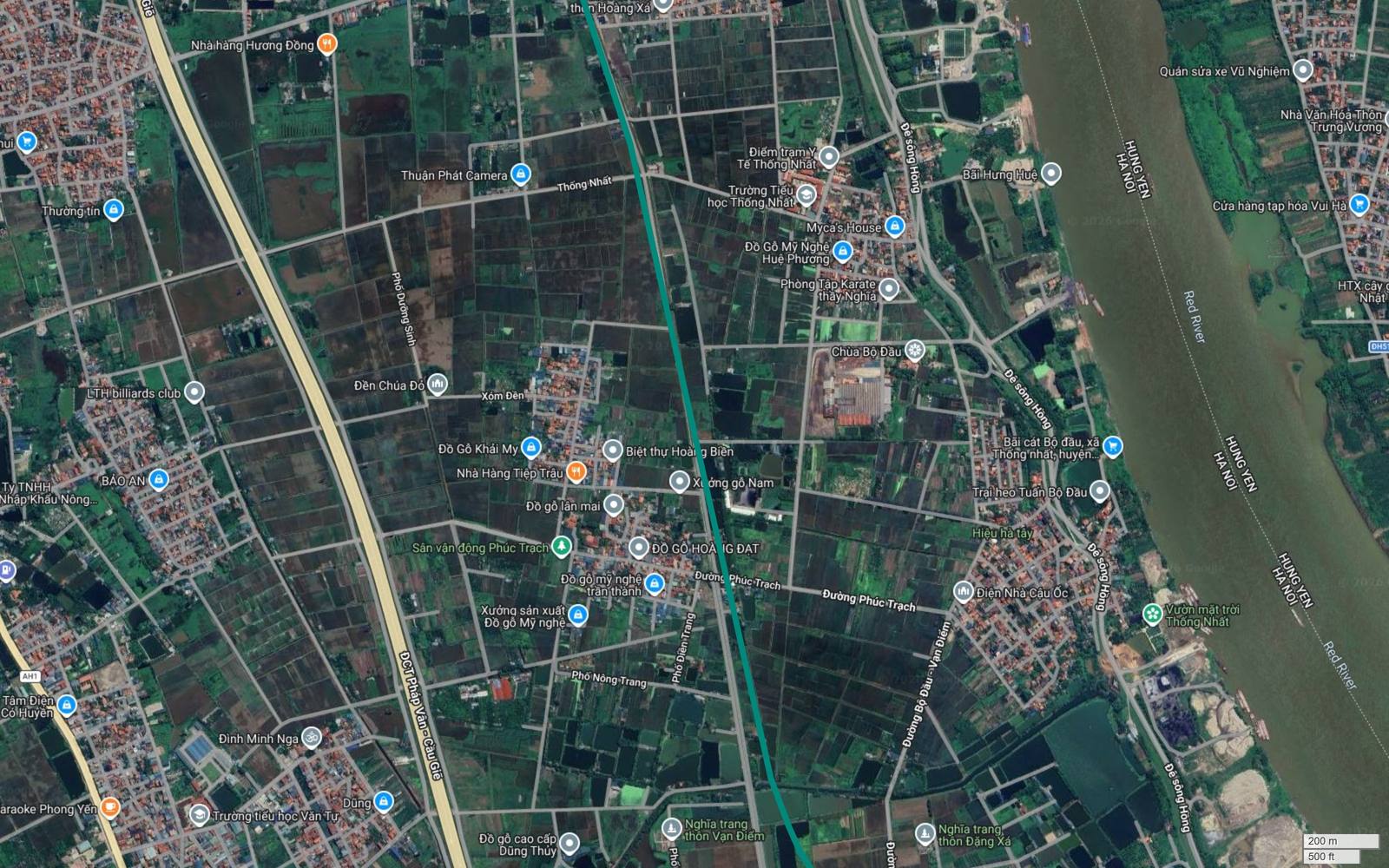 Tuyến metro số 12 Hà Nội cắt trục Bộ Đầu - Vạn Điểm và Đường Phúc Trạch tại vùng Phúc Trạch, Thống Nhất